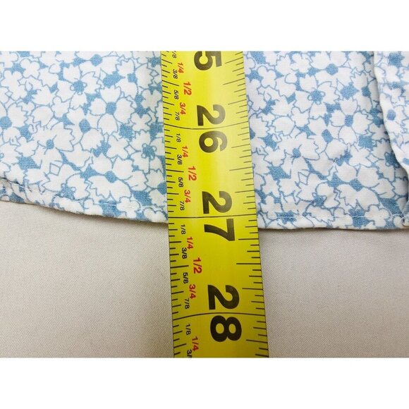 J. Crew Slim Stretch Untucked Size Small Men White Blue Floral Button Down Shirt - Picture 9 of 11